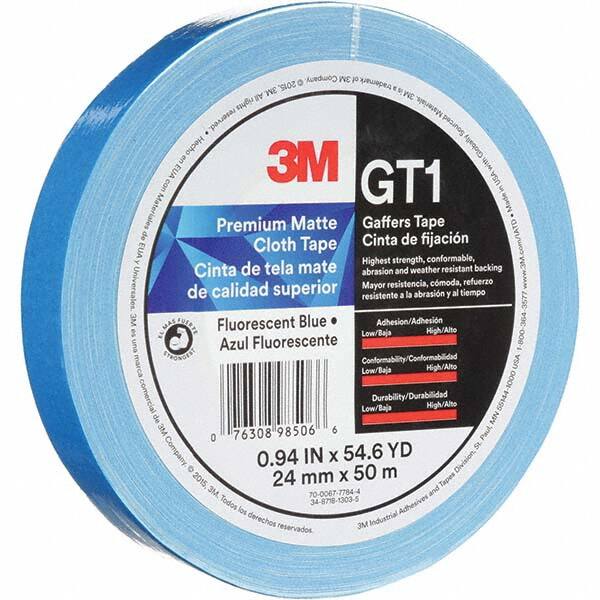 Gaffers Tape: 24 mm Wide, 50 m Long, Fluorescent Blue MPN:7010376458