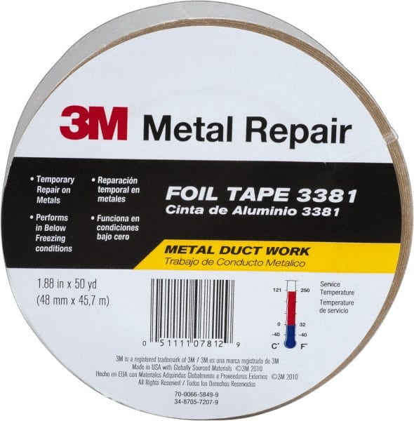 Silver Aluminum Foil Tape: 50 yd Long, 2