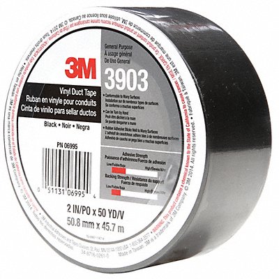 Duct Tape Black 2 in x 50 yd 6.5 mil MPN:3903