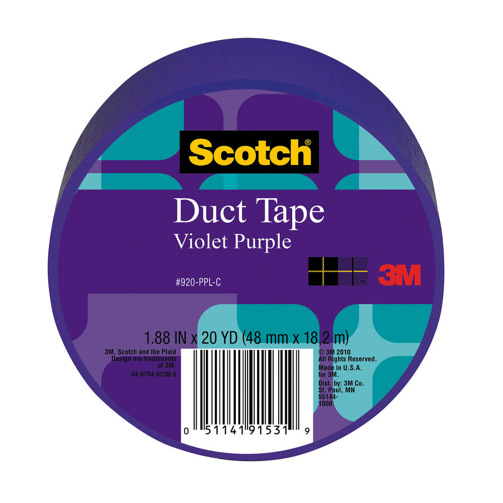 Scotch Colored Duct Tape, 1 7/8in x 20 Yd., Purple (Min Order Qty 11) MPN:920-PPL-C