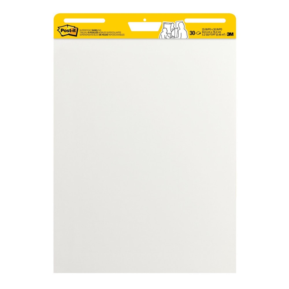 Post-it Super Sticky Easel Pads, 25in x 30in, 1 Pad, 30 Sheets/Pad, Back to School for Classrooms, White (Min Order Qty 3) MPN:559-SS