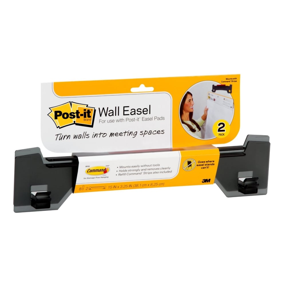 Post-it Wall Easel, Portable, 3in x 15in, Black, Pack Of 2 (Min Order Qty 4) MPN:EH559-2PK