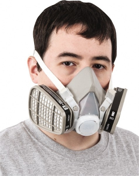 Half Facepiece Respirator with Cartridge: Medium, Thermoplastic Elastomer, Permanently Attached MPN:7000126026