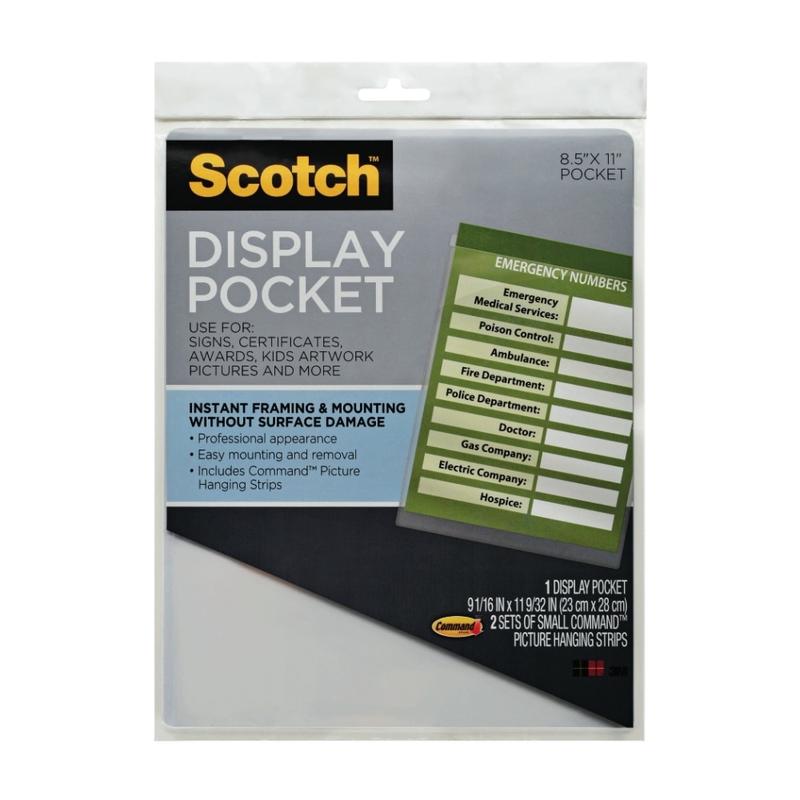 Scotch Display Pocket, 9in x 11in, Clear (Min Order Qty 13) MPN:WL854C