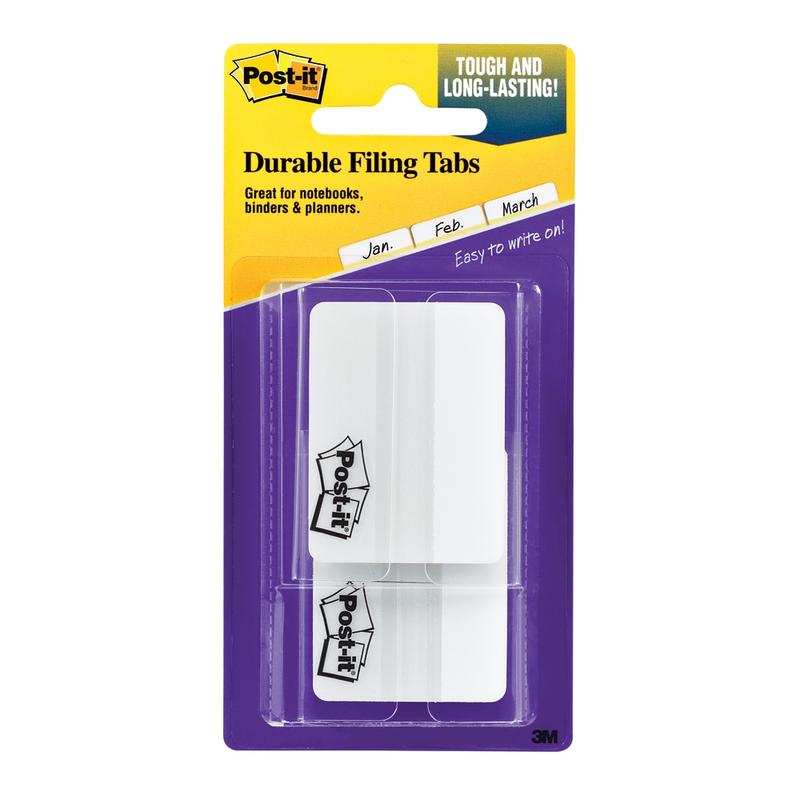 Post-it Durable Tabs, 2 in. x 1.5 in., Pack of 50 Tabs White (Min Order Qty 10) MPN:686F-50WH