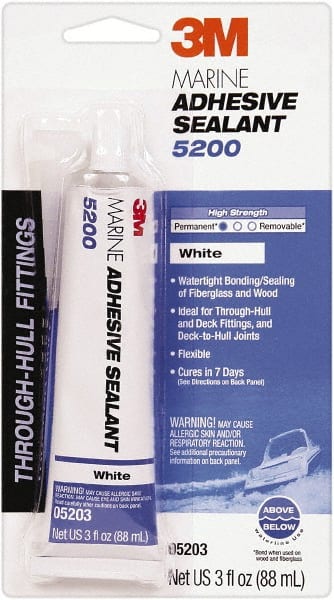 Marine Adhesive Sealant: 3 oz Tube, White, Polyurethane MPN:7000118401