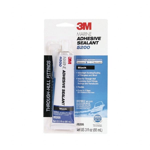 Marine Adhesive Sealant: 3 oz Tube, Black, Polyurethane MPN:7000118402