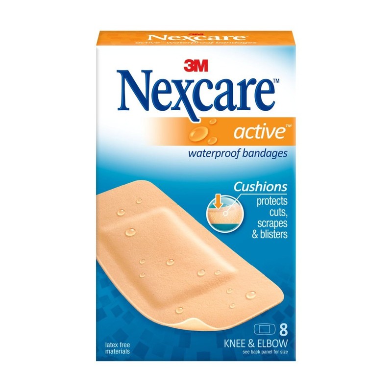 3M Nexcare Extra Cushion Knee/Elbow Bandages, 1 7/8in x 4in, Pack Of 8 (Min Order Qty 14) MPN:52208CB