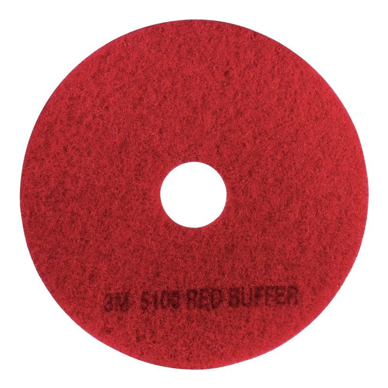 3M 5100 Buffer Pads, 18in, Red, Case Of 5 Pads (Min Order Qty 2) MPN:5100-18