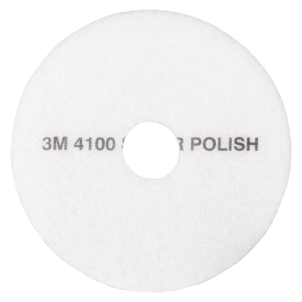 3M 4100 Super Polishing Floor Pads, 20in Diameter, White, Box Of 5 (Min Order Qty 2) MPN:8384