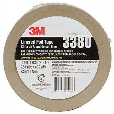 Foil Tape 1 7/8 in x 49 yd Aluminum MPN:3380