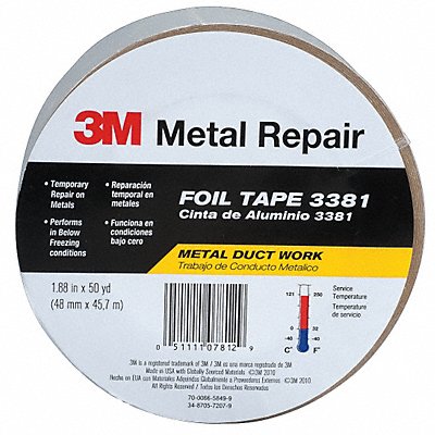 Foil Tape 1 7/8 in x 50 yd Aluminum MPN:3381