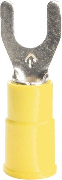 Standard Fork Terminal: Yellow, Vinyl, Partially Insulated, #10 Stud, Crimp MPN:7010297781