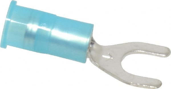 Standard Fork Terminal: Blue, Nylon, Partially Insulated, #10 Stud, Crimp MPN:7010304074