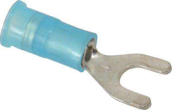 Standard Fork Terminal: Blue, Nylon, Partially Insulated, #8 Stud, Crimp MPN:7010319496