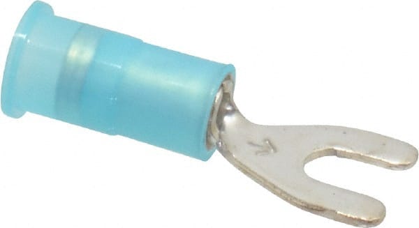 Standard Fork Terminal: Blue, Nylon, Partially Insulated, #6 Stud, Crimp MPN:7010349250