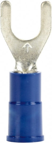 Standard Fork Terminal: Blue, Vinyl, Partially Insulated, #10 Stud, Crimp MPN:7010397392