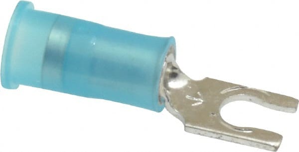 Locking Fork Terminal: Blue, Nylon, Partially Insulated, #6 Stud, Crimp MPN:7010397424