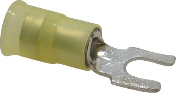 Block Fork Terminal: Yellow, Nylon, Partially Insulated, #8 Stud, Crimp MPN:7010397429