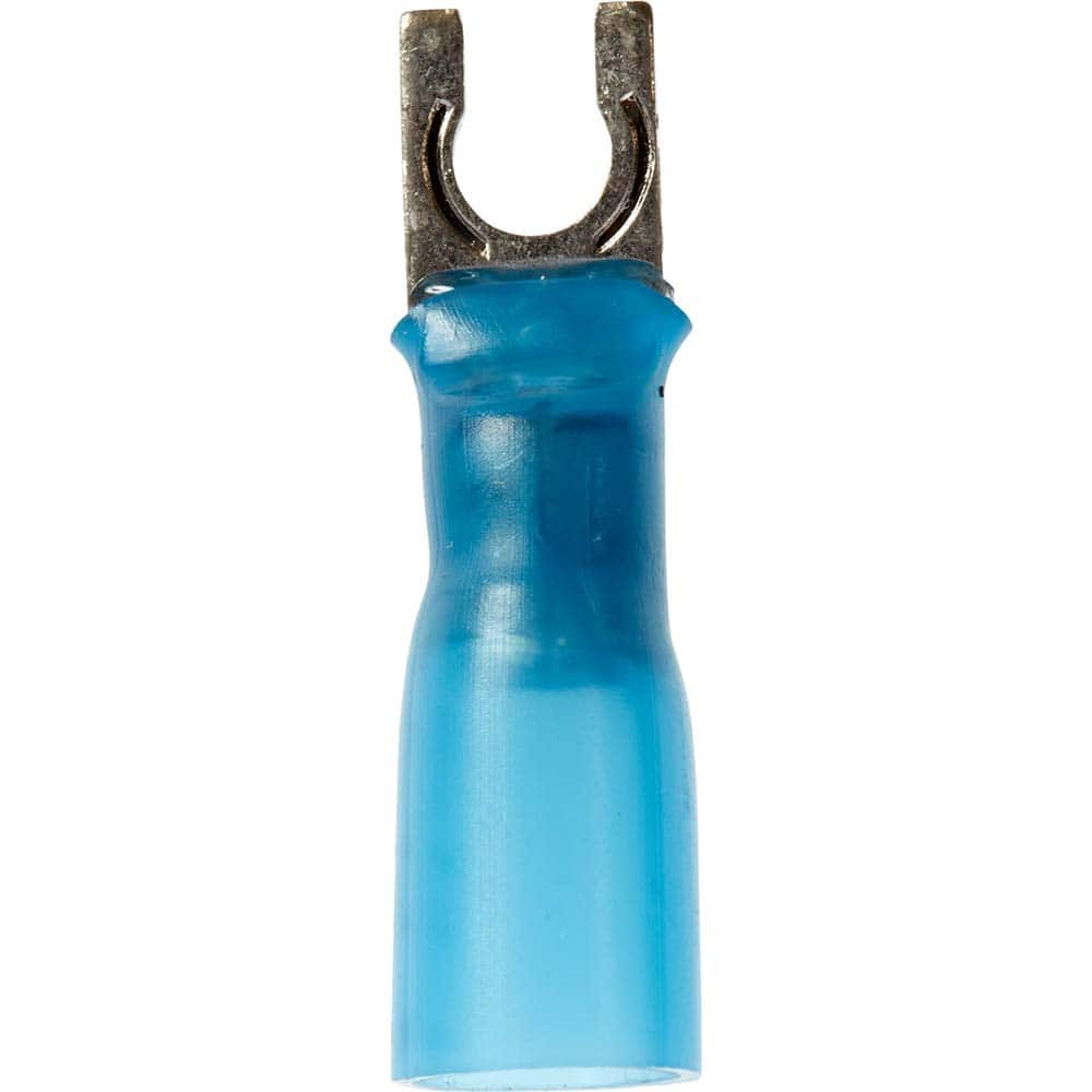 Locking Fork Terminal: Blue, Partially Insulated, #6 Stud, Crimp MPN:7010398211