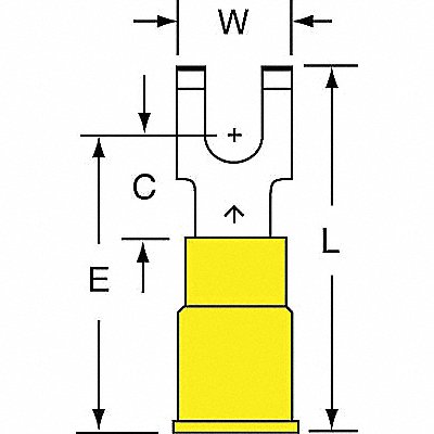 Fork Terminal Tin Copper Yellow PK500 MPN:MNG10-10FFBK