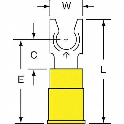 Fork Terminal Tin Copper Yellow PK500 MPN:MNG10-10FLK