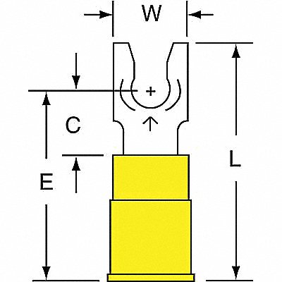 Fork Terminal Tin Copper Yellow PK500 MPN:MNG10-8FLK