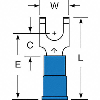 Fork Terminal Tin Copper Blue PK1000 MPN:MNG14-10FFBK