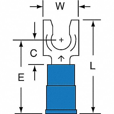 Fork Terminal Tin Copper Blue PK1000 MPN:MNG14-10FLK