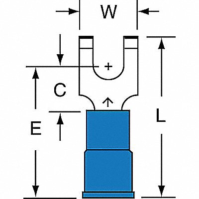 Fork Terminal Tin Copper Blue PK1000 MPN:MNG14-6FFBK