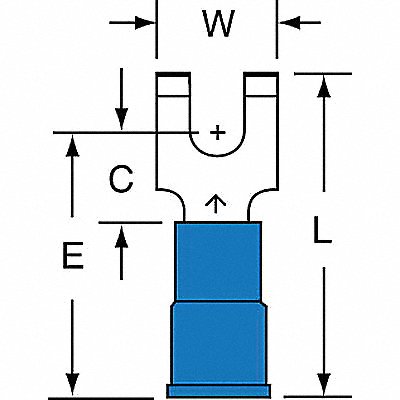 Fork Terminal Tin Copper Blue PK1000 MPN:MNG14-8FFBK