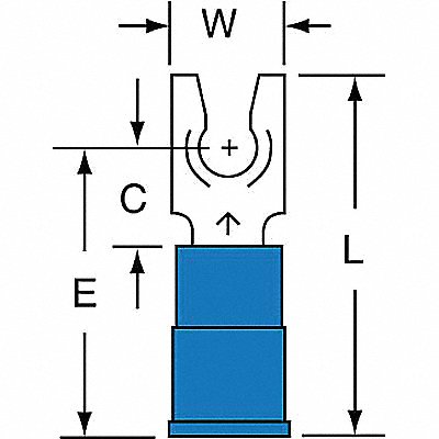 Fork Terminal Tin Copper Blue PK1000 MPN:MNG14-8FLK