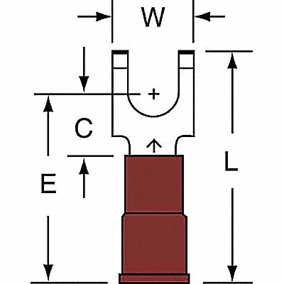 Fork Terminal Tin Copper Red PK1000 MPN:MNG18-10FFBK