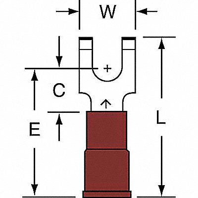 Fork Terminal Tin Copper Red PK1000 MPN:MNG18-6FFBK