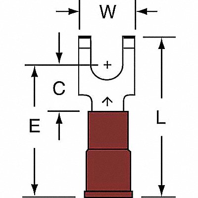 Fork Terminal Tin Copper Red PK1000 MPN:MNG18-8FFBK