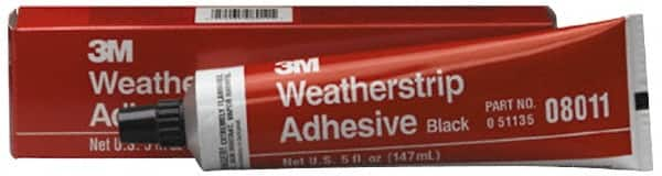 Weatherstrip Adhesive Glue: 5 oz Tube, Black MPN:7010362993