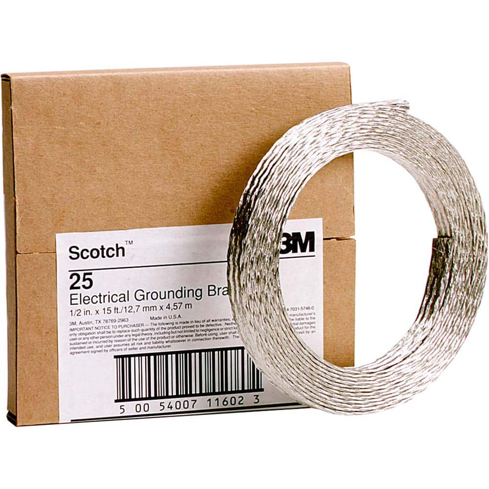 25 AWG, 1/2 Inch Diameter, 15 Ft., Braid, Grounding Wire MPN:7100011690