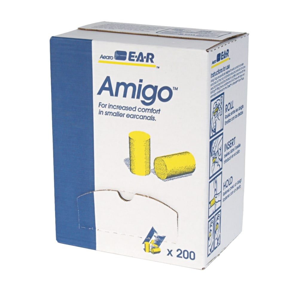 3M E-A-R Classic Earplugs, Small, Yellow, Box Of 200 Pairs (Min Order Qty 2) MPN:3101103