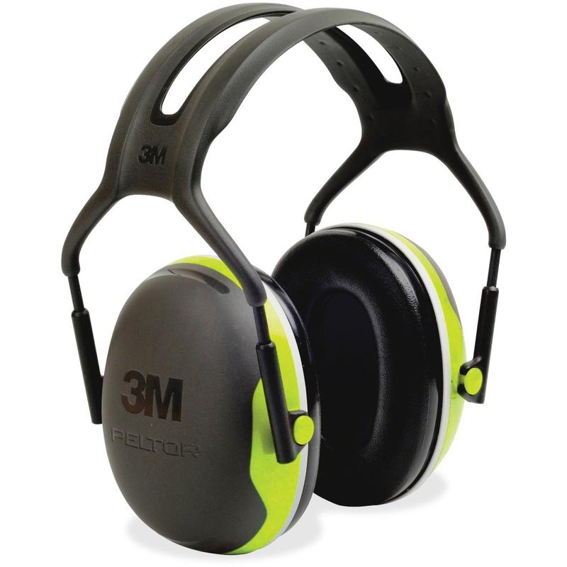 Peltor X4A Earmuffs - Lightweight, Comfortable, Cushioned, Adjustable Headband, Durable - Noise, Noise Reduction Rating Protection - Steel, Steel - Black, Green - 1 / Each (Min Order Qty 2) MPN:X4A