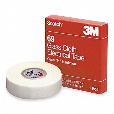 Elec Tape 66 ft Lx3/4 in W 7 mil White MPN:69-3/4