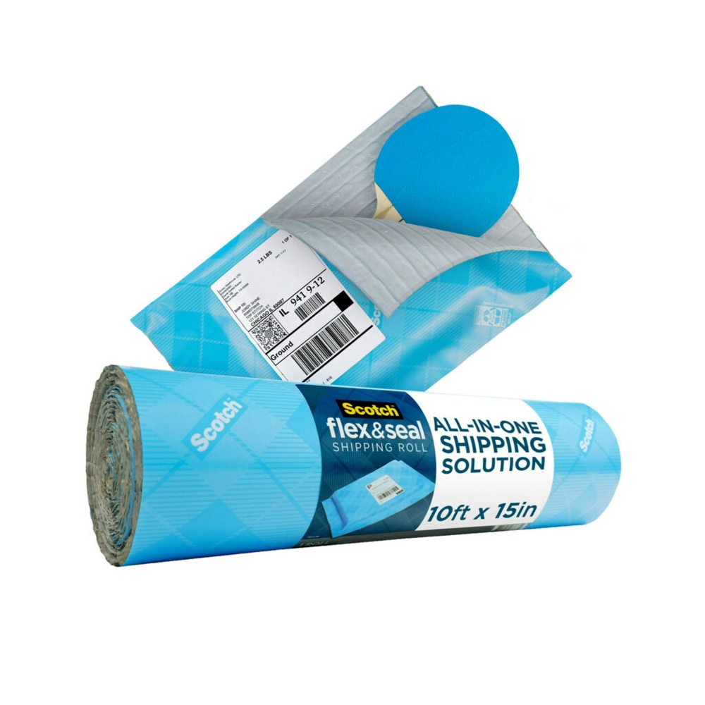 Scotch Flex & Seal Shipping Roll, 15in x 10ft, Light Blue (Min Order Qty 7) MPN:FS-1510