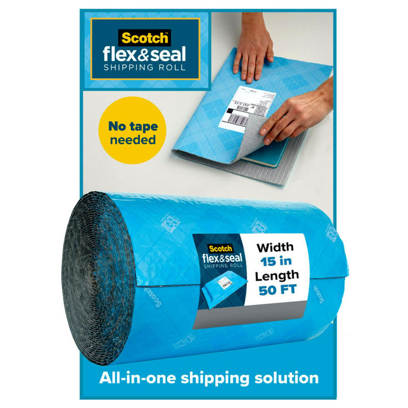 Scotch Flex & Seal Shipping Roll, 15in x 50ft, Light Blue (Min Order Qty 2) MPN:FS-1550