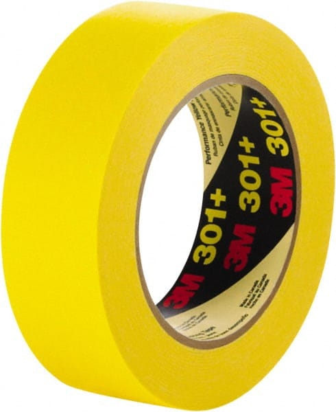 Masking Tape: 18 mm Wide, 60 yd Long, 6.3 mil Thick, Yellow MPN:7000124888