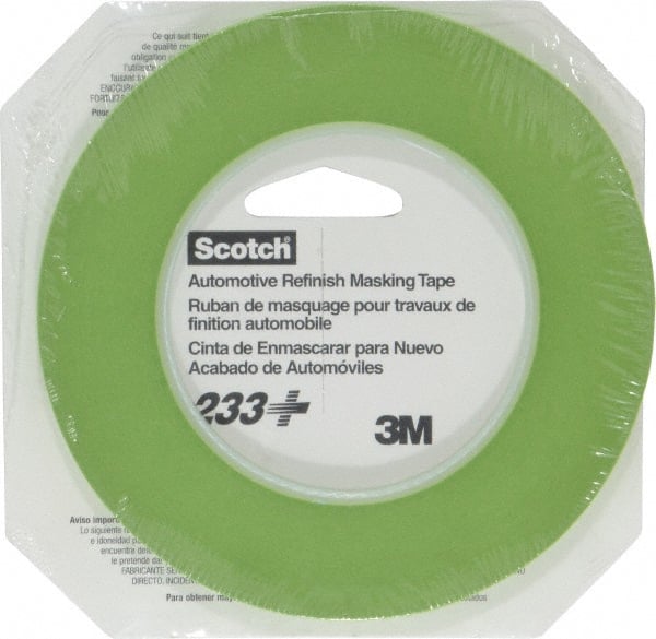 Masking Tape: 6 mm Wide, 60 yd Long, 6.7 mil Thick, Green MPN:7000124906