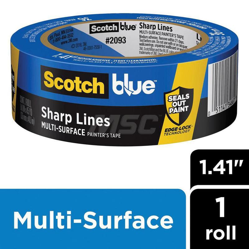 Painter's Tape: 36 mm Wide, 60 yd Long, Blue MPN:7100184850