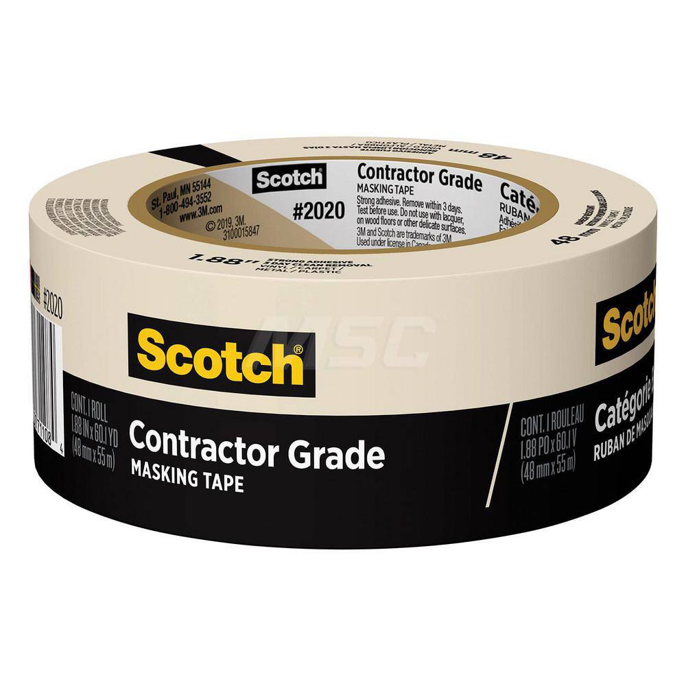 Masking Tape: 48 mm Wide, 60.1 yd Long, Tan MPN:7100186424