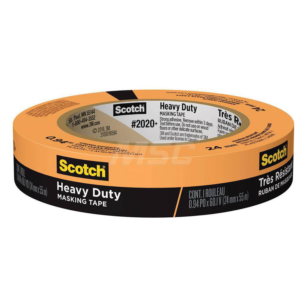 Masking Tape: 24 mm Wide, 60.1 yd Long, Orange MPN:7100191061