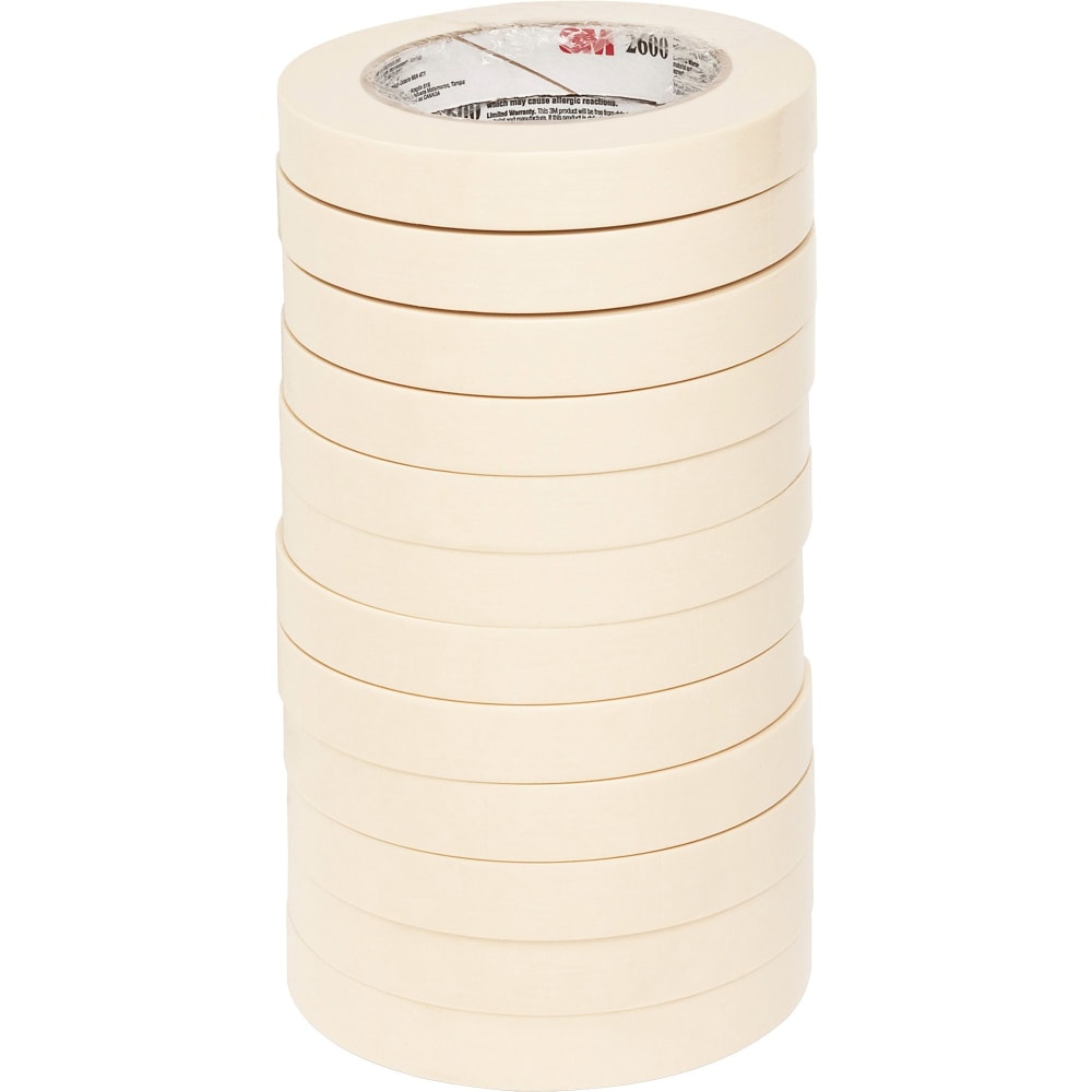 3M Highland Masking Tape, Tan, 3/4in x 60 Yd., Pack Of 12 (Min Order Qty 3) MPN:260018A