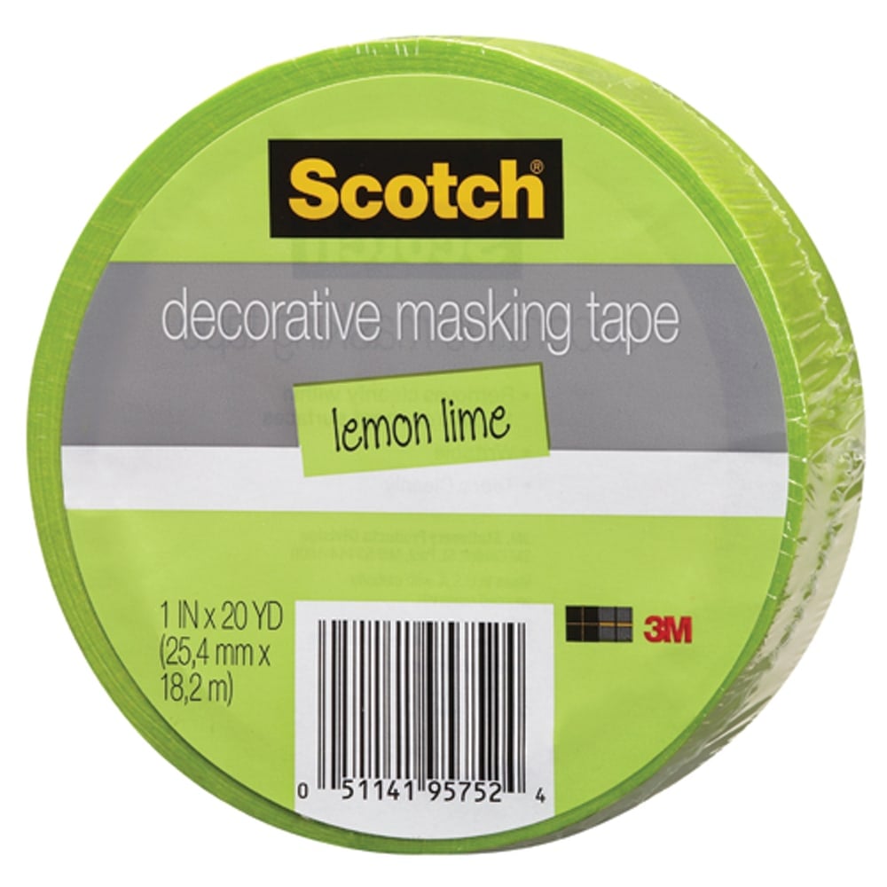 Scotch Decorative Masking Tape, 15/16in x 27 3/10 Yd., Green (Min Order Qty 11) MPN:3437-GRN