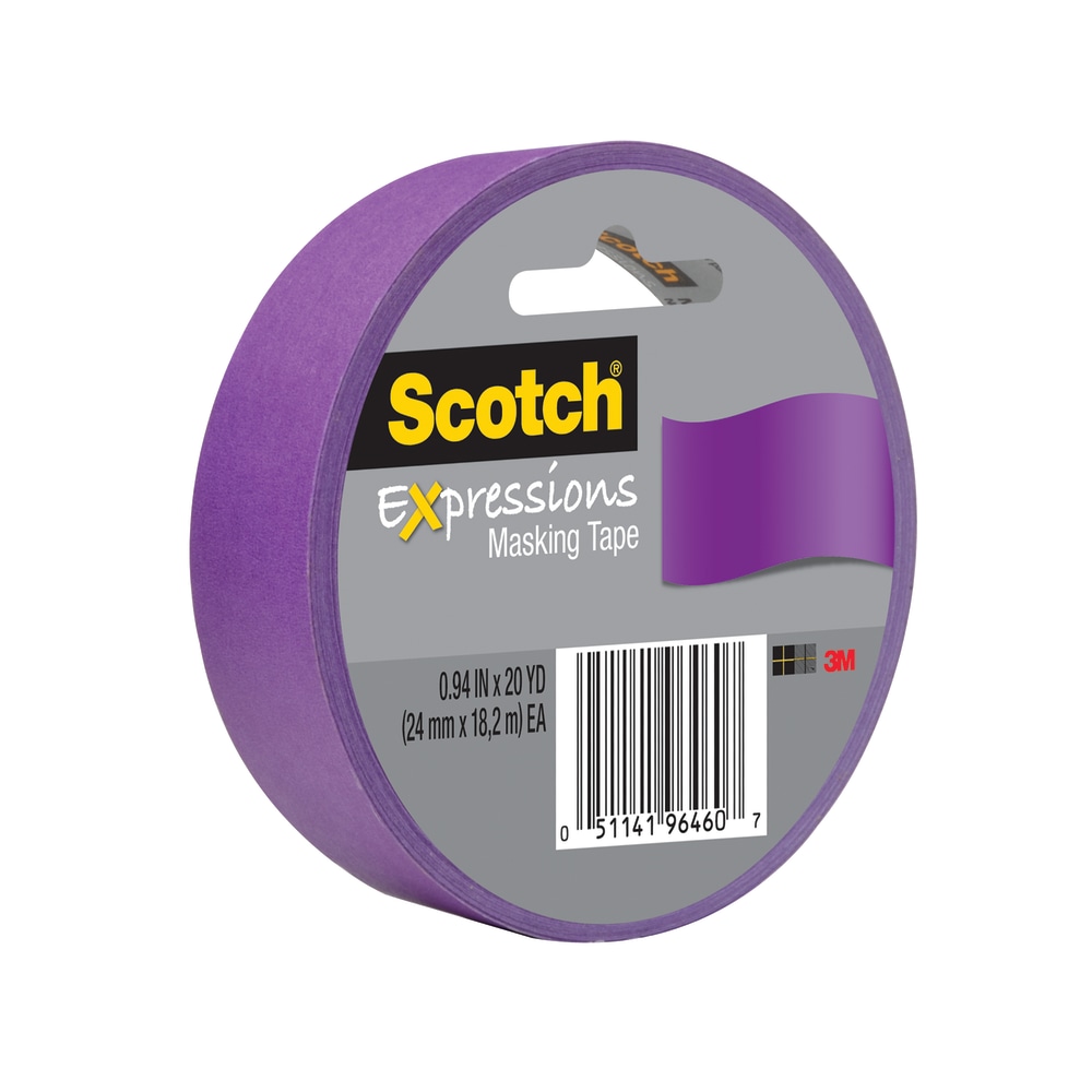 Scotch Expressions Decorative Masking Tape, 1in x 20 Yd., Purple (Min Order Qty 23) MPN:3437-PUR